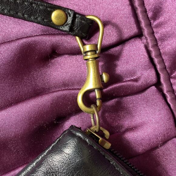 Faux Leather Wristlet Gold Chain Accessory Rectangle Slouchy emo grunge wallet - Picture 3 of 11